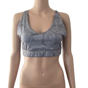 City Lights San Francisco Sports Bra Womens Large Gray Stretch Dot Pattern